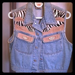 Denim, suede, & cowhide vest.